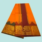 Orange Soft Silk Premium Quality Dhoti Towel 9X5 - Image 2