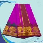 Purple Soft Silk Premium Quality Dhoti Towel 9X5 - Image 2