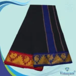 Black Cotton Colour Fine Quality Dhoti 3 Inch Border - Image 2