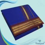 Blue Color Dhoti with Udraj/Coin Border Dhoti