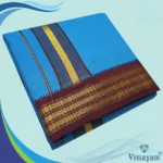 Anandha Blue Color Dhoti with Udraj/Coin Border Dhoti