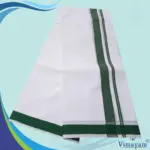 1 Inch Gundanji Green Border Dhoti - Image 2