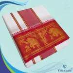 Premium quality Red and Green Border Dhoti(Assorted border Designs)