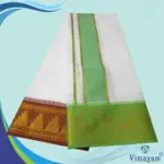 Premium quality Green and Brown Border Dhoti(Assorted border Designs) - Image 2